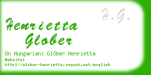 henrietta glober business card